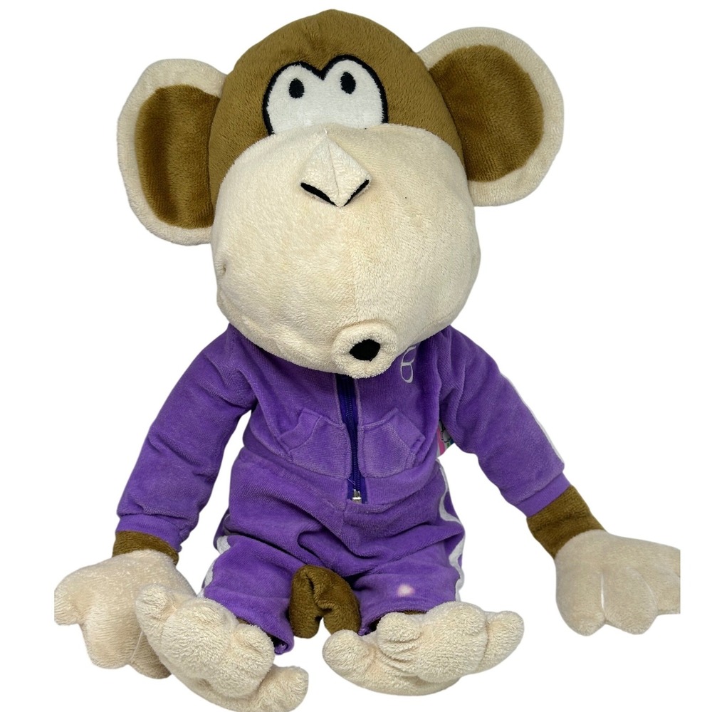VTG Bobby Jack Monkey Plush Purple Velour Tracksuit Y2K Streetwear Bobby 18"